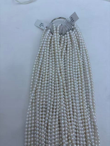 White Freshwater Rice Pearl Strand | 5–5.5mm AAA Grade