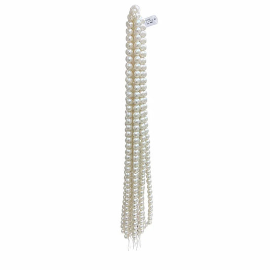 White Near-Round Freshwater Pearl Strand | 5–5.5mm AAA Grade | Per Strand