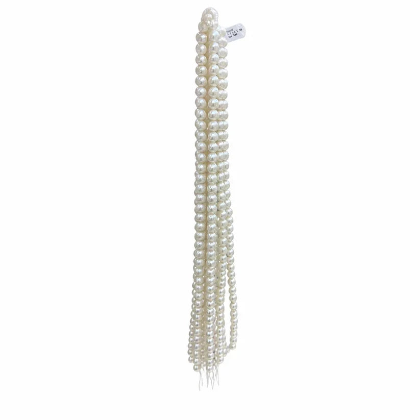 White Round Freshwater Pearl Strand | 3.5–4mm AAA Grade | Per Strand