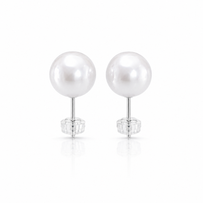 S925 Silver - Freshwater Pearl Stud Earrings | 11–12mm AAAA Grade