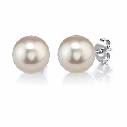 S925 Silver White Edison Pearl Stud Earrings | 12–13mm AAA Grade