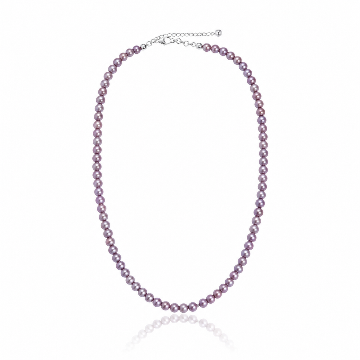 S925 Silver - Purple Freshwater Pearl Necklace | 4–5mm