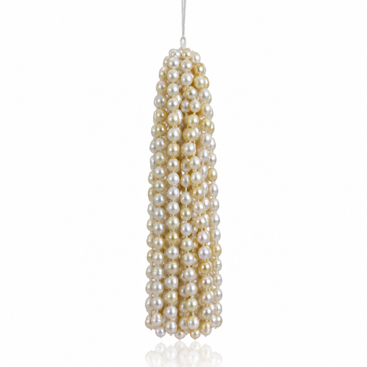 Light Golden Saltwater Circled Pearl Strand | 8–12mm AAA+ Grade