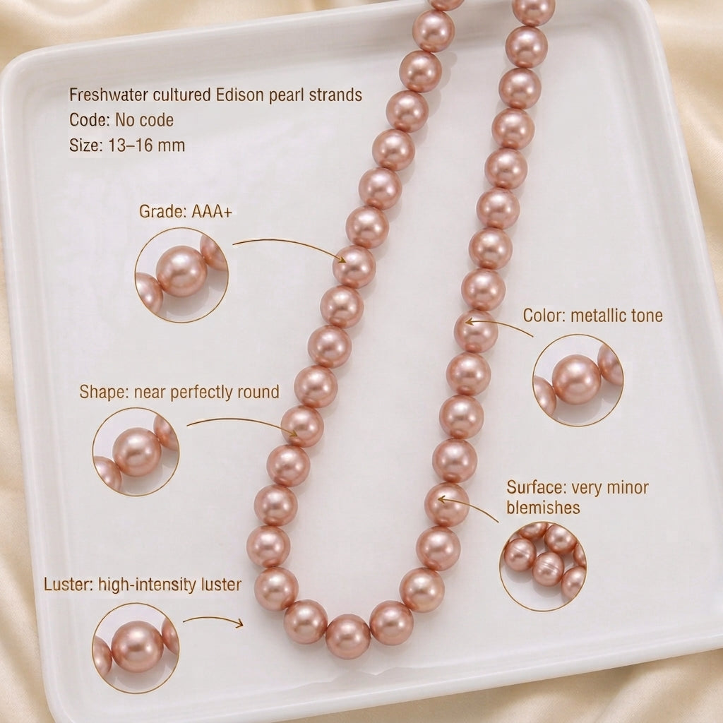 Freshwater Edison Pearl Strand | 13–16mm AAAA+ Grade