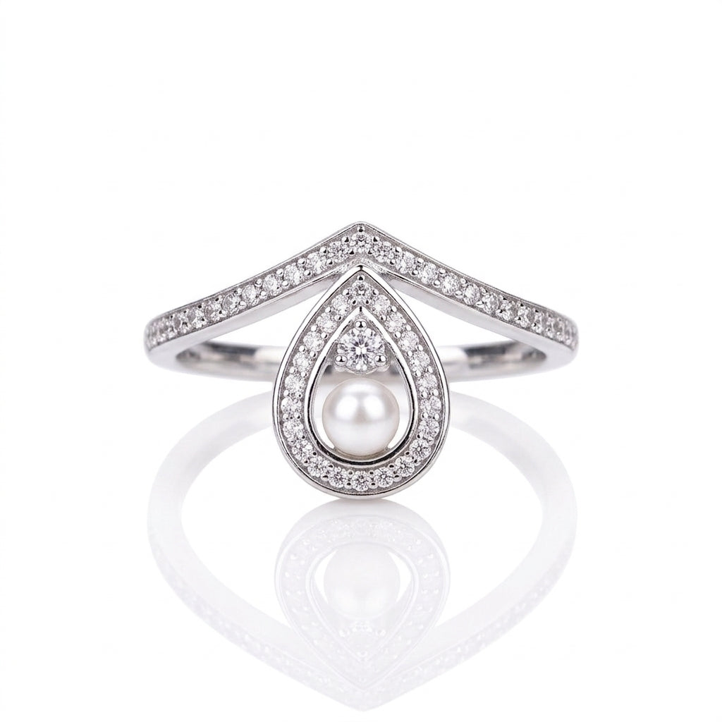 S925 Silver - White Freshwater Pearl Ring | 3–4mm AAA Grade