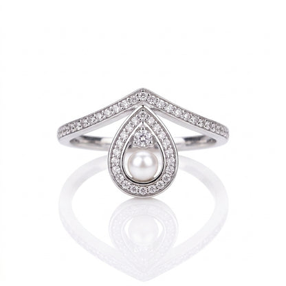 S925 Silver - White Freshwater Pearl Ring | 3–4mm AAA Grade