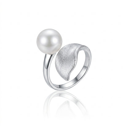 S925 Silver - White Near-Round Freshwater Pearl Ring | 10–11mm AAA Grade