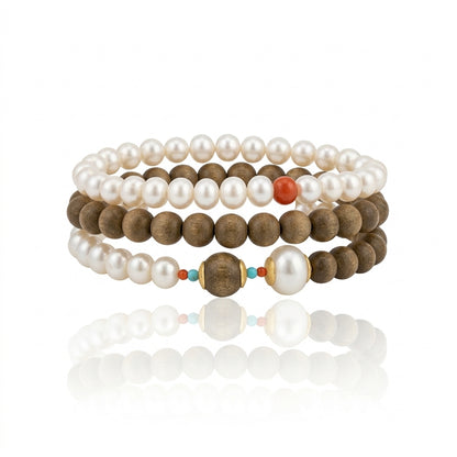 S925 Silver - White Freshwater Pearl Bracelet | 5–6mm AAA Grade