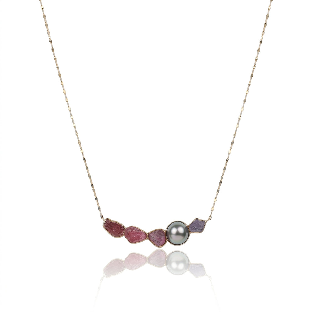 Black Keshi Tahitian Pearl Necklace | 8–9mm AAAA Grade