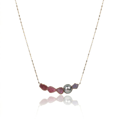 Black Keshi Tahitian Pearl Necklace | 8–9mm AAAA Grade