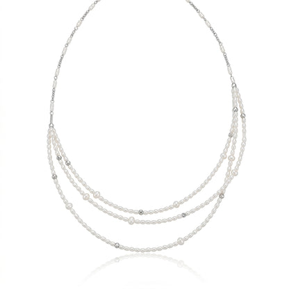 S925 Silver - White Freshwater Pearl Necklace | 2–4mm AAA Grade