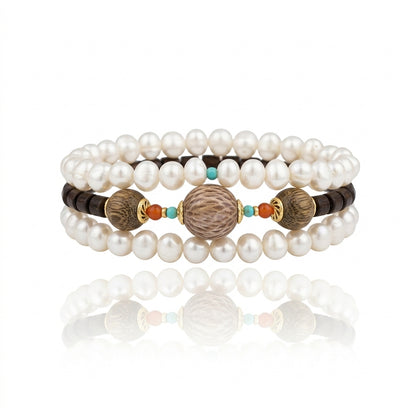 S925 Silver - White Freshwater Pearl Bracelet | 7–8mm AAA Grade