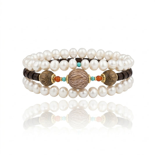 S925 Silver - White Freshwater Pearl Bracelet | 7–8mm AAA Grade