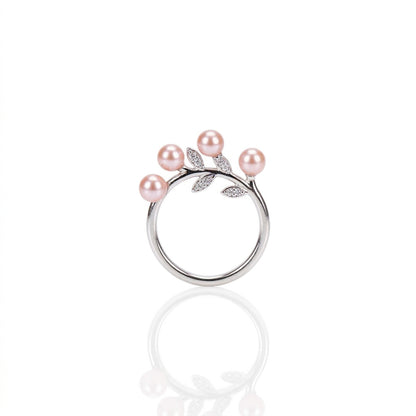 S925 Silver - Purple Freshwater Pearl Ring | 3–4mm AA Grade | Near Round Pearl