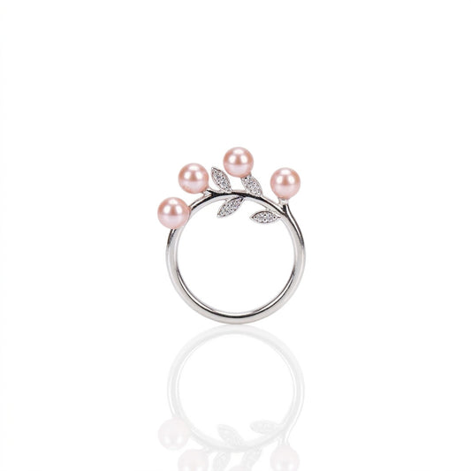 S925 Silver - Purple Freshwater Pearl Ring | 3–4mm AA Grade | Near Round Pearl