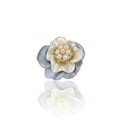 White & Orange Freshwater Pearl Brooch | 3–4mm AA Grade | Near-Round Pearls
