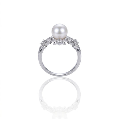 S925 Silver - White Freshwater Pearl Ring | 6–9mm AAA Grade