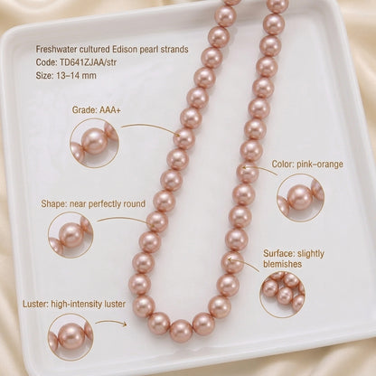 Freshwater Edison Pearl Strand | 13–14mm AAA+ Grade