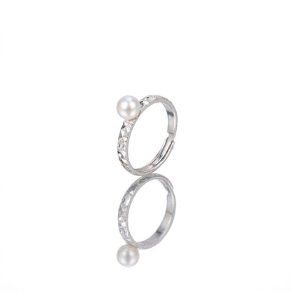 S925 Silver - White Freshwater Pearl Ring | 5–6mm AAA Grade