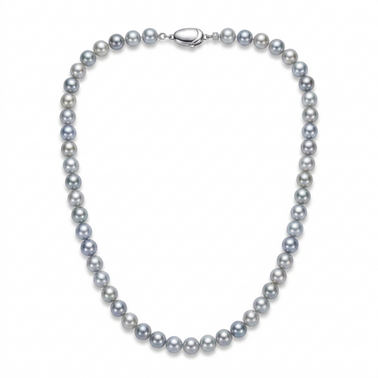 S925 Silver - Akoya Gray Pearl Necklace