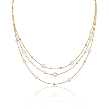 S925 Silver - White Freshwater Pearl Necklace | 3–5mm AAA Grade