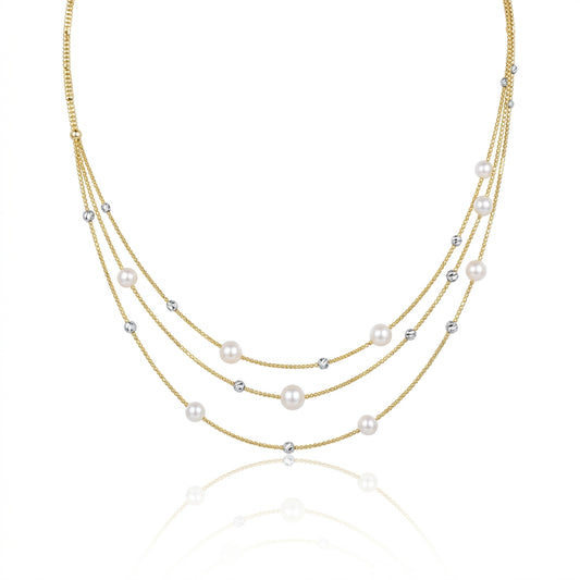 S925 Silver - White Freshwater Pearl Necklace | 3–5mm AAA Grade