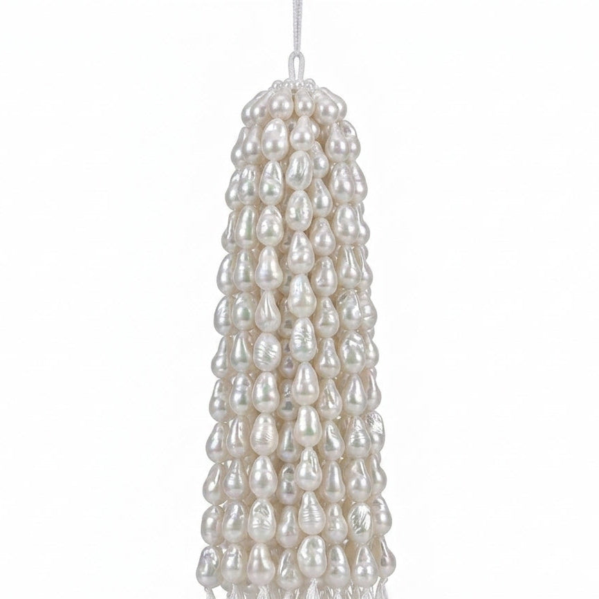 White Teardrop Baroque Freshwater Pearl Strand | 10–11mm AAA Grade