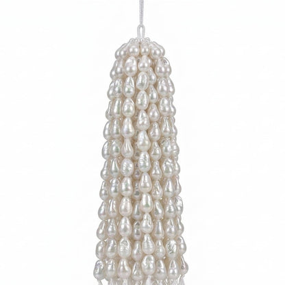 White Teardrop Baroque Freshwater Pearl Strand | 10–11mm AAA Grade