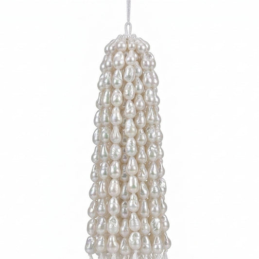 White Teardrop Baroque Freshwater Pearl Strand | 10–11mm AAA Grade