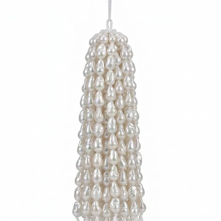 White Freshwater Baroque Threaded Pearl Strand | 13–15mm AA Grade | Per Strand