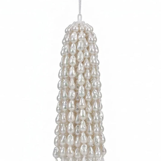 White Freshwater Baroque Threaded Pearl Strand | 13–15mm AA Grade | Per Strand