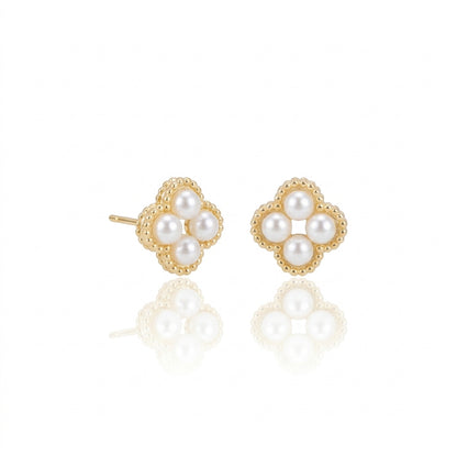 S925 Silver - White Freshwater Pearl Earrings | 4–4.5mm AAA Grade