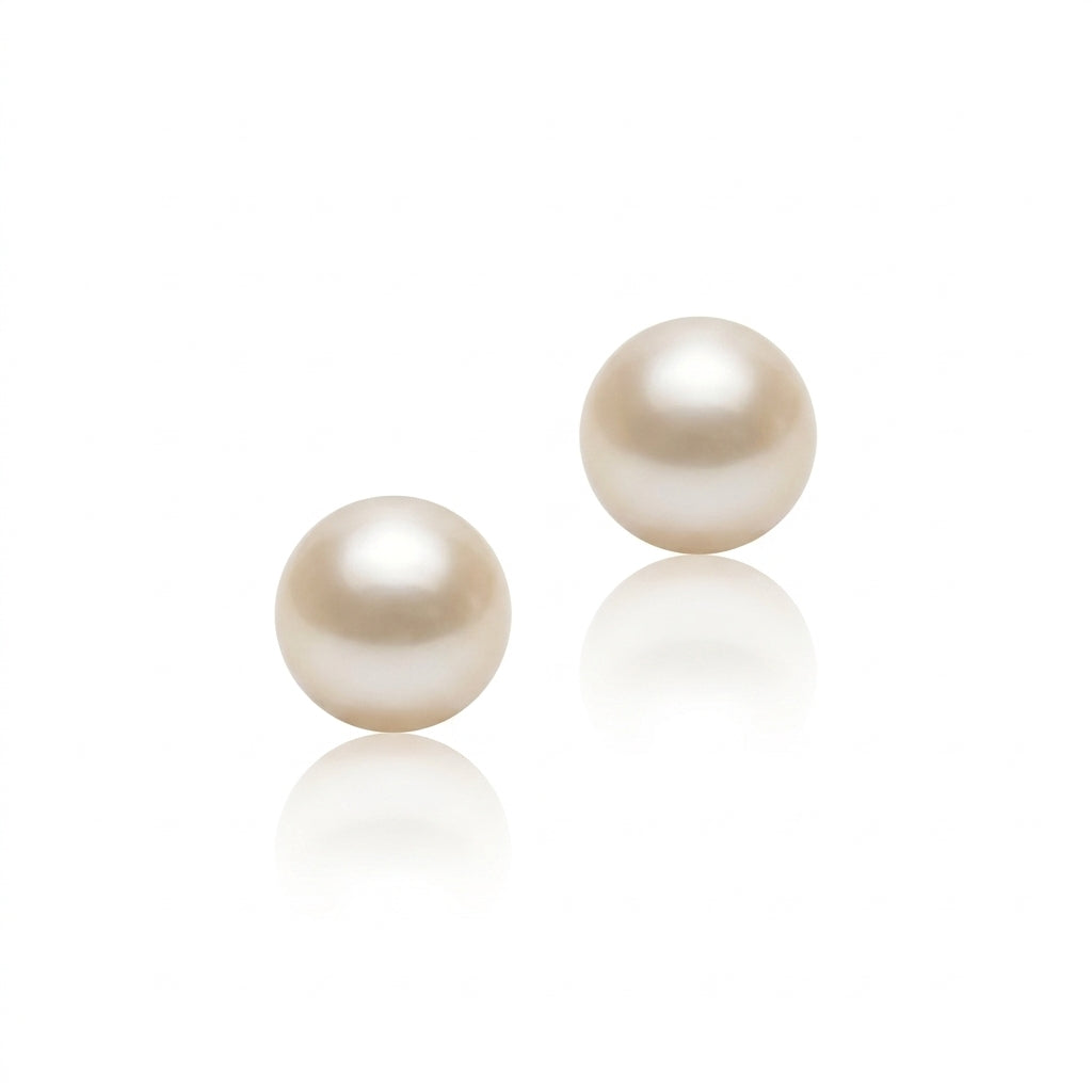 White Freshwater Cultured Pearl Matched Pair | 8–9mm AA Grade | Pair of Pearls