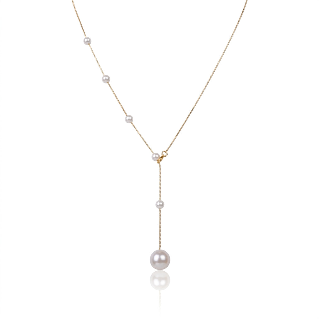 Titanium Steel - White Freshwater Pearl Necklace | 4–9mm AA Grade | 43cm