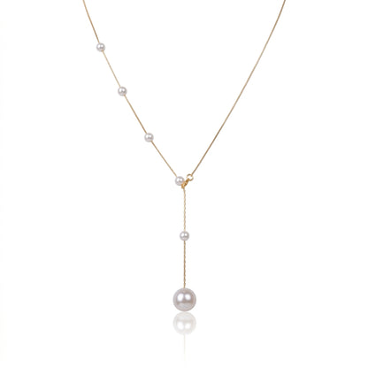 Titanium Steel - White Freshwater Pearl Necklace | 4–9mm AA Grade | 43cm