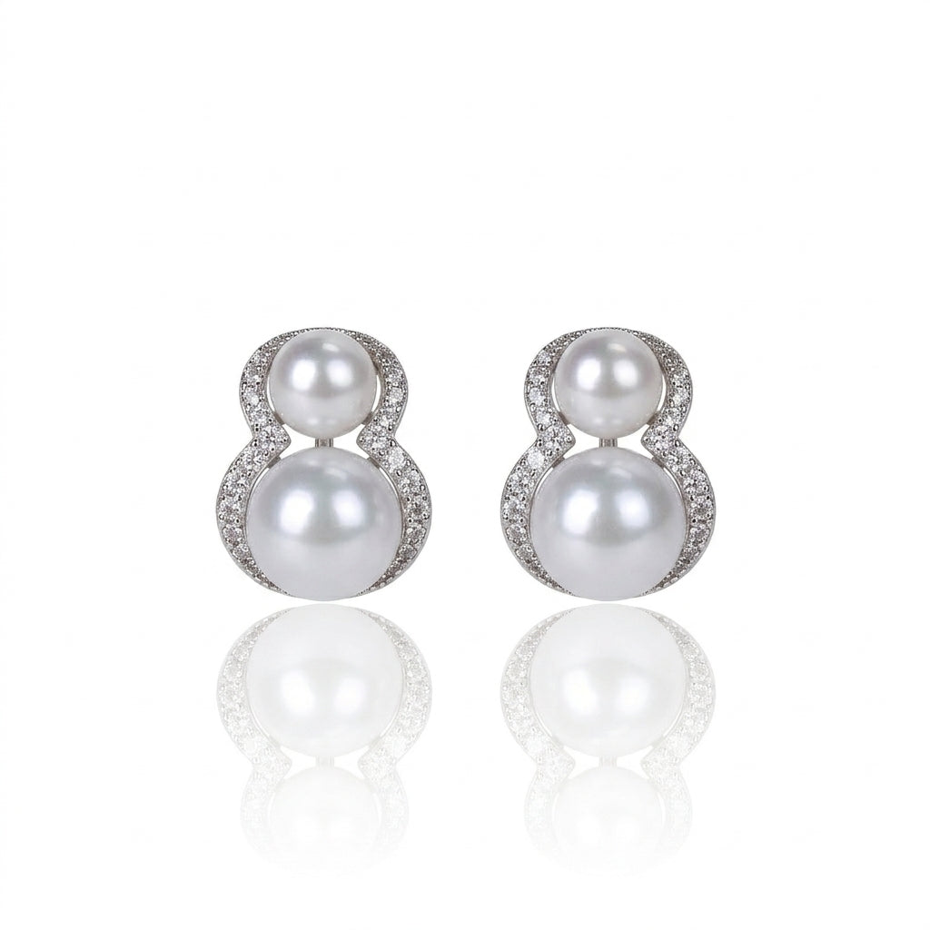White Freshwater Pearl Stud Earrings | 5–8mm AAA Grade | S925 Silver