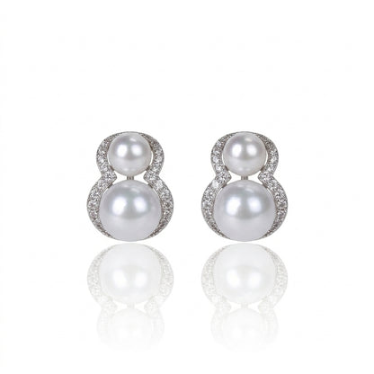 White Freshwater Pearl Stud Earrings | 5–8mm AAA Grade | S925 Silver