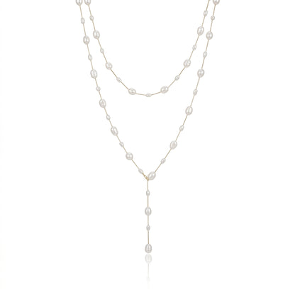 Titanium Steel - White Freshwater Pearl Necklace | 3–7mm AAA Grade