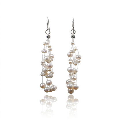 S925 Silver - White Freshwater Pearl Hook Earrings | 3–6mm AAA Grade