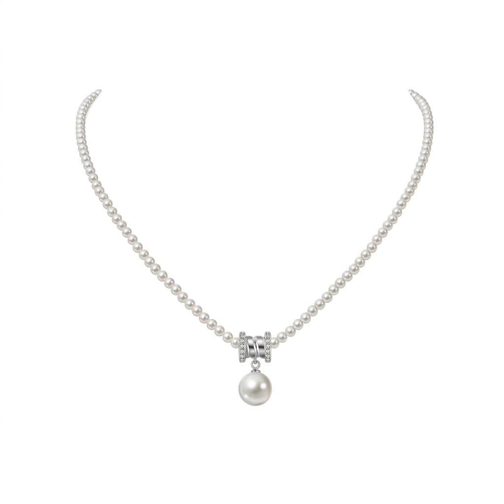 S925 Silver - Freshwater Round Pearl Necklace