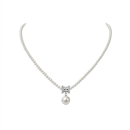 S925 Silver - Freshwater Round Pearl Necklace