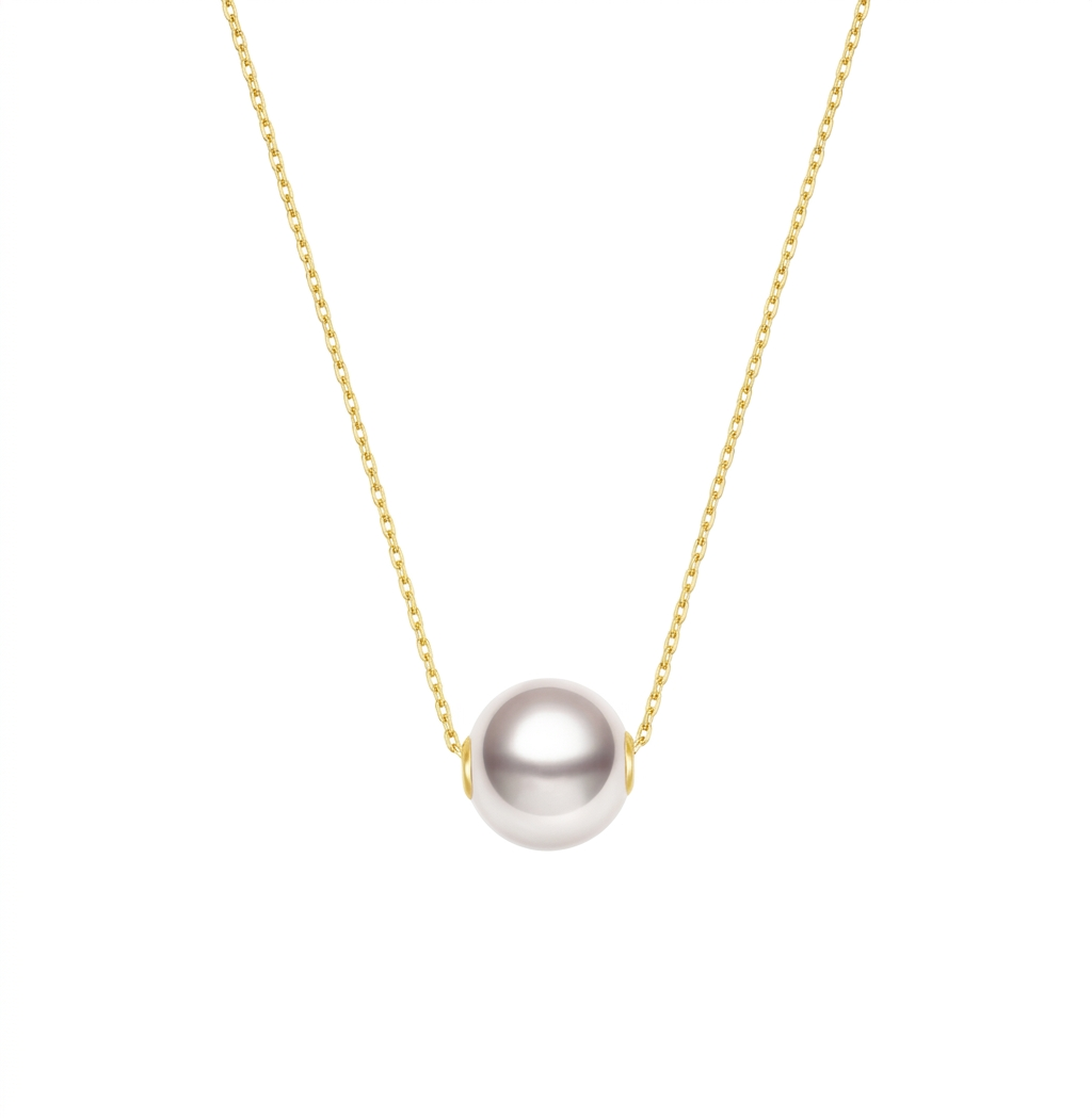 18K Gold - Akoya Seawater Pearl Pendant Necklace