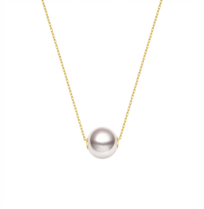 18K Gold - Akoya Seawater Pearl Pendant Necklace