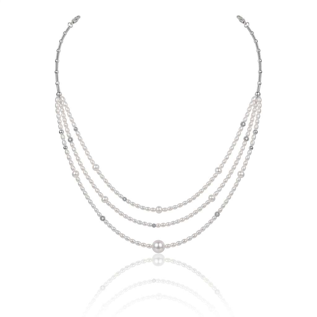 S925 Silver - White Freshwater Pearl Necklace | 2–4mm AAA Grade