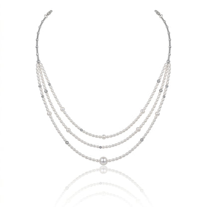 S925 Silver - White Freshwater Pearl Necklace | 2–4mm AAA Grade