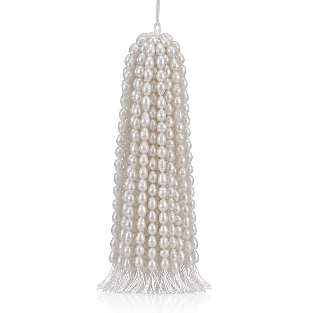 White Freshwater Baroque Teardrop Pearl Strand | 8–10mm AAA Grade