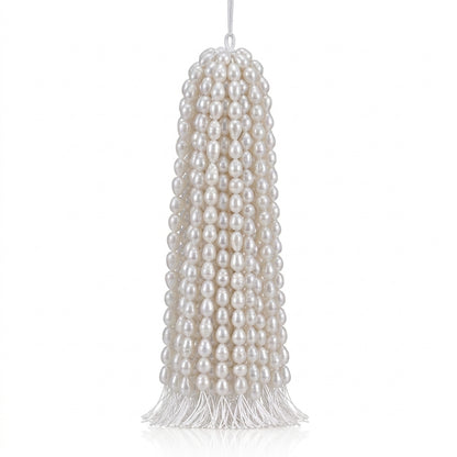 White Freshwater Baroque Teardrop Pearl Strand | 8–10mm AAA Grade
