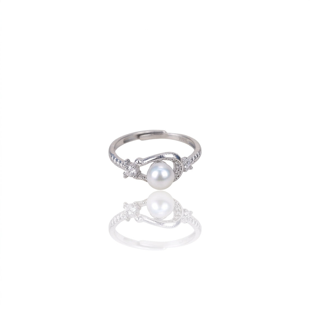 S925 Silver - White Freshwater Pearl Ring | 6–7mm AAA Grade
