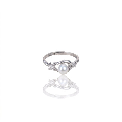 S925 Silver - White Freshwater Pearl Ring | 6–7mm AAA Grade