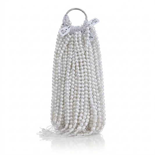 White Round Freshwater Pearl Strand | 6.5–7.5mm AAA Grade | Per Strand